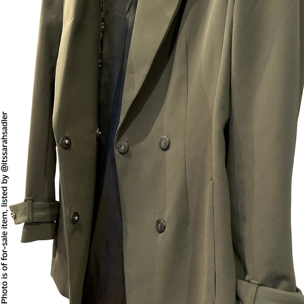 H&M Long Blazer or Dress w/ Tie Belt (Color: Olive, Size: US 2) - Picture 7 of 10